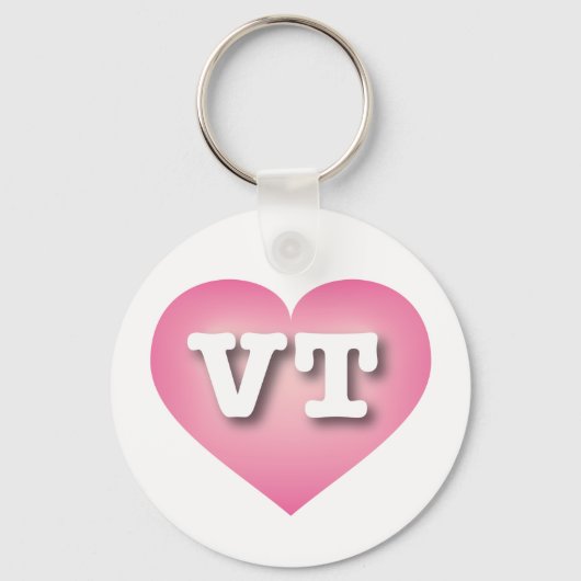 Vermont Pink Fade Heart - Ik hou van VT Sleutelhanger (Voorkant)