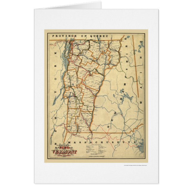 Vermont Railroad & Town Map 1896 (Voorkant)