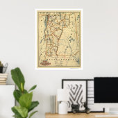 Vermont Railroad & Town Map 1896 Poster (Thuiskantoor)