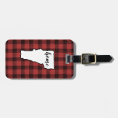 Vermont | Red & Black Buffalo Plaid Home State Bagagelabel (Voorkant horizontaal)