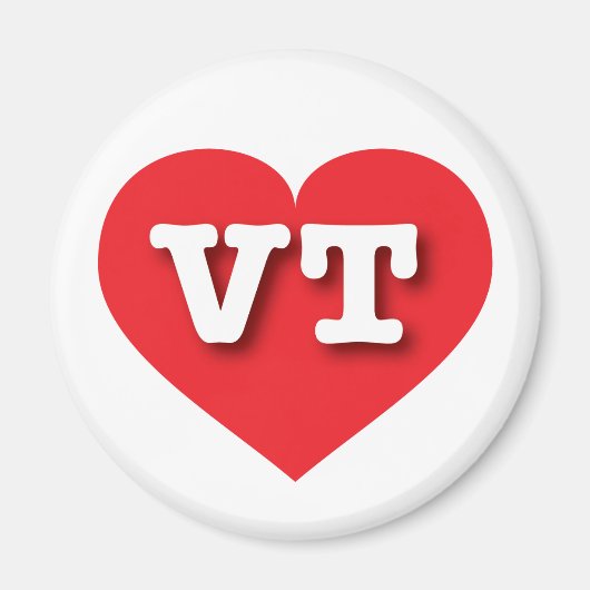 Vermont Red Heart - Ik hou van VT Magneet (Voorkant)