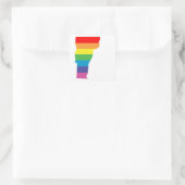 vermont-regenboog vierkante sticker (Tas)