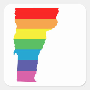 vermont-regenboog vierkante sticker