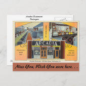 Vermont, restaurant Arcadia, Burlington Briefkaart (Voorkant / Achterkant)