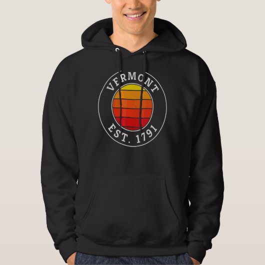 Vermont Retro Sunset Graphic Hoodie (Voorkant)