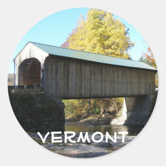 Vermont Ronde Sticker (Voorkant)