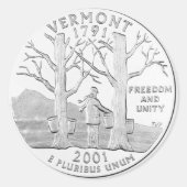 Vermont Ronde Sticker (Voorkant)
