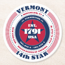 Vermont rood wit blauw typografie
