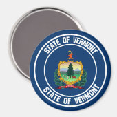 Vermont Round Emblem Magneet (Voorkant / Achterkant)