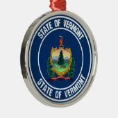 Vermont Round Emblem Metalen Ornament (Rechts)