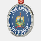 Vermont Round Emblem Metalen Ornament (Links)