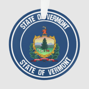Vermont Round Emblem Ornament
