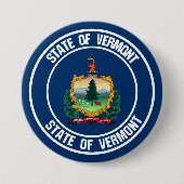 Vermont Round Emblem Ronde Button 7,6 Cm (Voorkant)