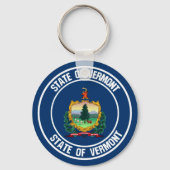 Vermont Round Emblem Sleutelhanger (Voorkant)