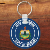 Vermont Round Emblem Sleutelhanger (Voorkant)