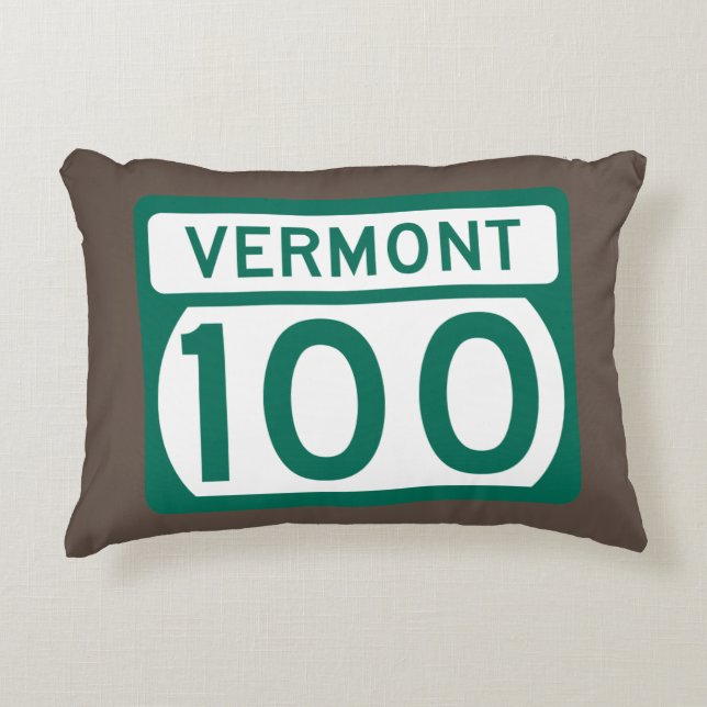 Vermont Route 100 Accent Kussen (Voorkant)