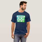 Vermont Route 100 road sign (wethered) T-Shirt (Voorkant volledig)