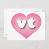 Vermont roze fade hart - Ik hou van vt Briefkaart (Voorkant / Achterkant)