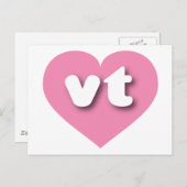Vermont roze hart - Ik hou van vt Briefkaart (Voorkant / Achterkant)