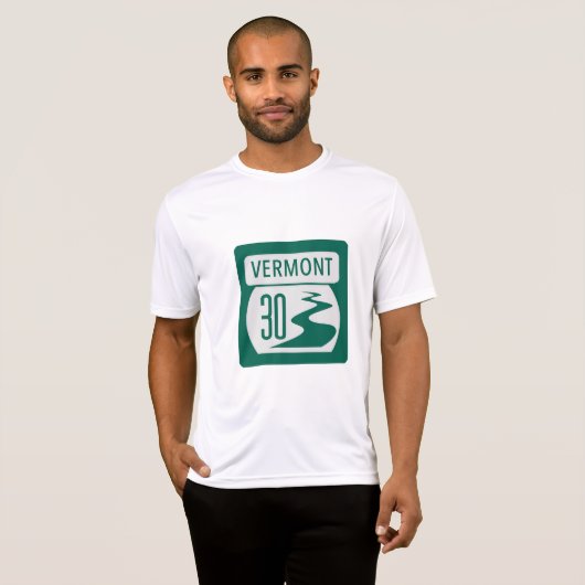 Vermont Rt. 30 Verkeersbord T-shirt (Voorkant volledig)