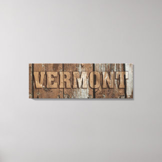 Vermont rustieke houten muur canvas teken afdruk