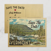 Vermont Save the Date Mountains Aankondigingskaart (Voorkant / Achterkant)