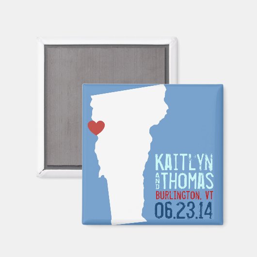 Vermont Save the Date -  stad Magneet (Voorkant / Achterkant)