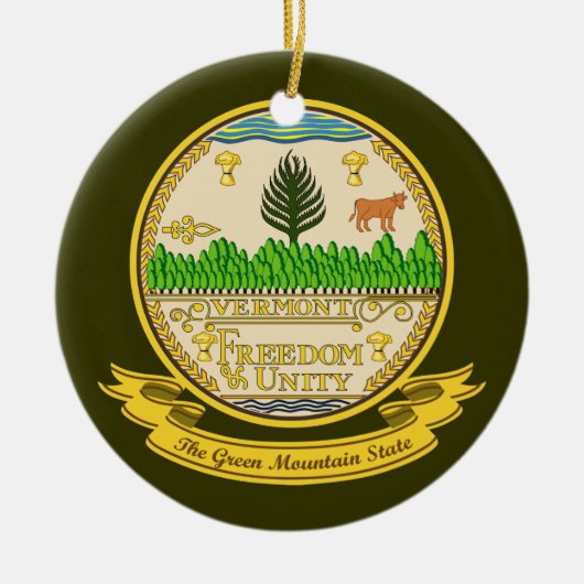 Vermont Seal Keramisch Ornament (Voorkant)