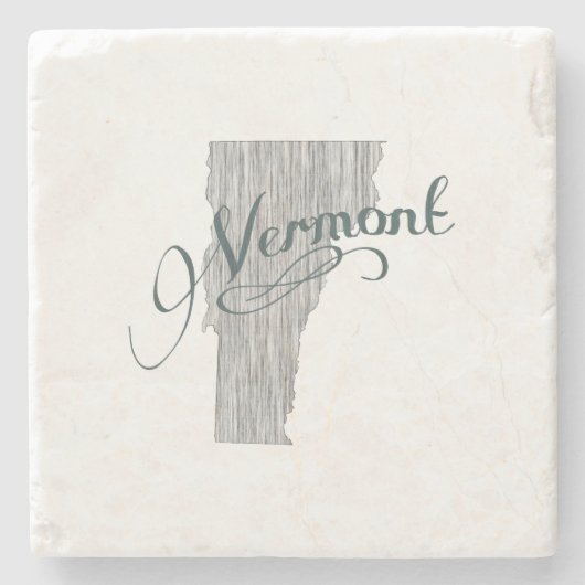 Vermont Shape  Typografie Vermonter Gray Stenen Onderzetter (Voorkant)
