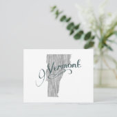 Vermont Shaped  Gray Typografie Name Briefkaart (Staand voorkant)