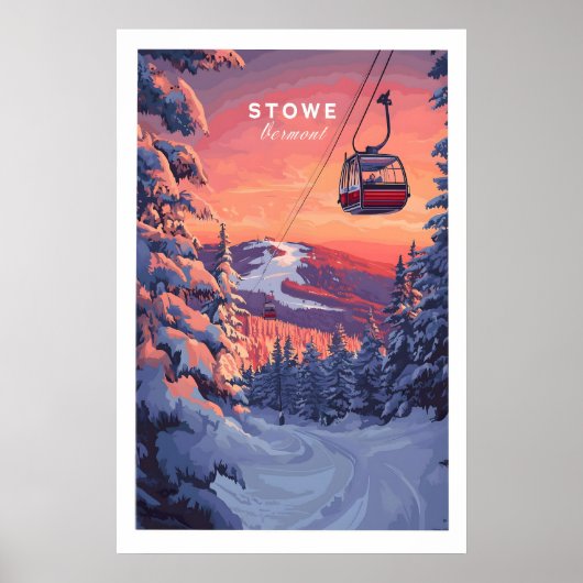 Vermont Ski Art 1 Poster (Voorkant)