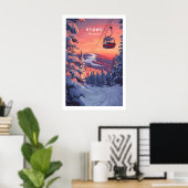 Vermont Ski Art 1 Poster (Thuiskantoor)
