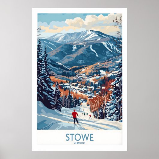 Vermont Ski Run Kunst 1 Poster (Voorkant)