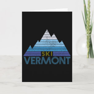 Vermont Ski Souvenir Vintage Berg Sporten Winter Kaart