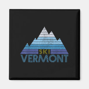 Vermont Ski Souvenir Vintage Berg Sporten Winter Magneet