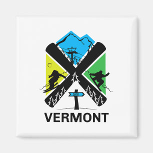 Vermont Ski T-shirt - Skien en sneeuwboardaccessoi Magneet