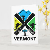 Vermont Ski T-Shirt - Skien en snowboardaccessoire Kaart (Gele Bloem)