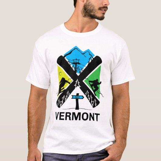 Vermont Ski T Shirt - Skiing And Snowboard Accesso (Voorkant)