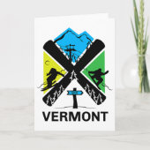 Vermont Ski T Shirt - Skiing And Snowboard Accesso Kaart (Voorkant)