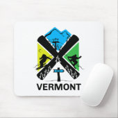 Vermont Ski T Shirt - Skiing And Snowboard Accesso Muismat (Met muis)