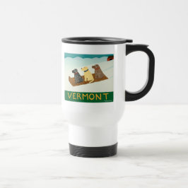 Vermont Sled dogs-Travel Mug-Stephen Huneck Reisbeker