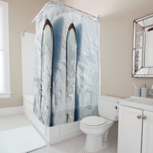 Vermont sneeuwski douchegordijn (In situ)