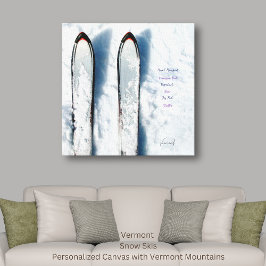 Vermont Snow Ski Stretched Canvas Afdruk