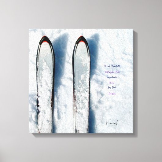Vermont Snow Ski Stretched Canvas Afdruk (Voorkant)