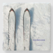Vermont Snow Skis Stone Onderzetter (Voorkant)