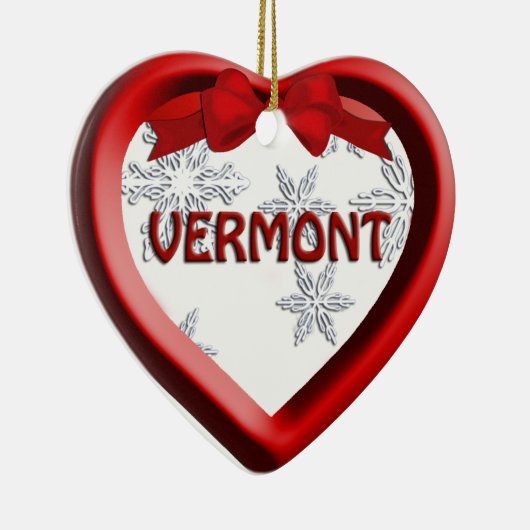 Vermont Snowflake Heart-kerstversiering Keramisch Ornament (Rechts)