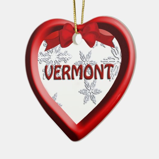 Vermont Snowflake Heart-kerstversiering Keramisch Ornament (Links)