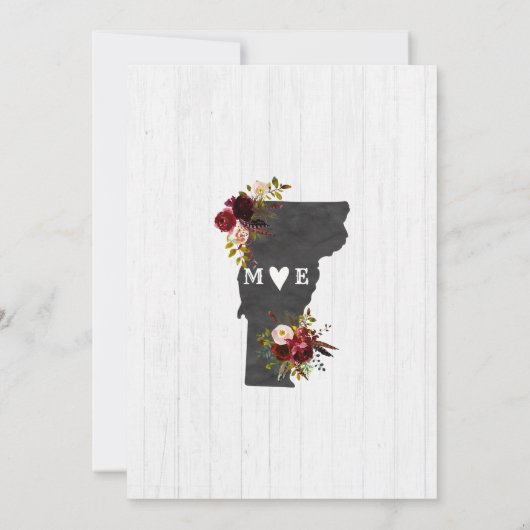 Vermont staat bestemming bruiloft uitnodiging (Achterkant)