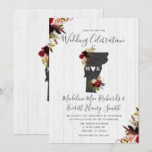 Vermont staat bestemming bruiloft uitnodiging (Voorkant / Achterkant)