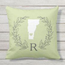 Vermont-staatskaart met bladmonogram